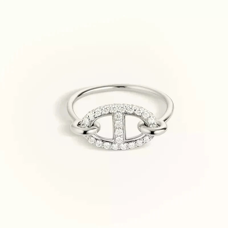[Baslove]Runder kleiner silberner Diamantring