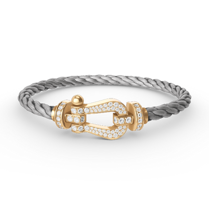 [Baslove]FORCE GROSSES HUFEISENARMBAND MIT VOLLEN DIAMANTEN GOLD
