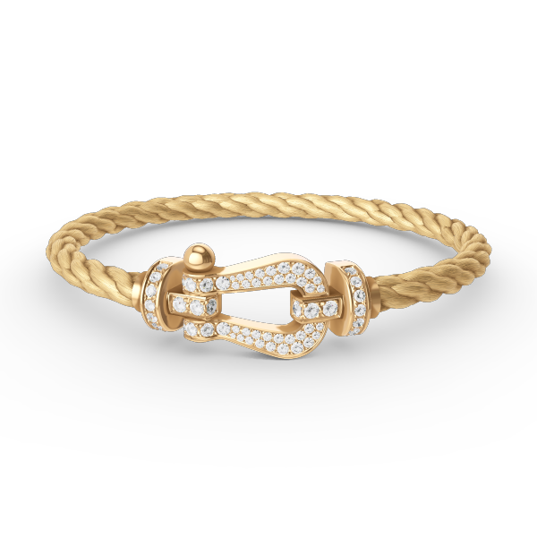 [Baslove]FORCE GROSSES HUFEISENARMBAND MIT VOLLEN DIAMANTEN GOLD