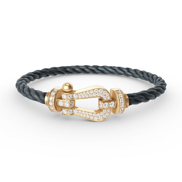 [Baslove]FORCE GROSSES HUFEISENARMBAND MIT VOLLEN DIAMANTEN GOLD