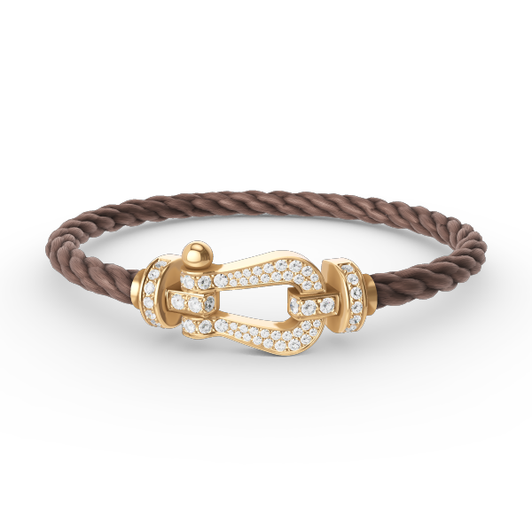 [Baslove]FORCE GROSSES HUFEISENARMBAND MIT VOLLEN DIAMANTEN GOLD