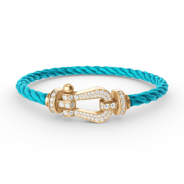 [Baslove]FORCE GROSSES HUFEISENARMBAND MIT VOLLEN DIAMANTEN GOLD