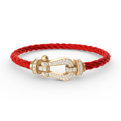 [Baslove]FORCE GROSSES HUFEISENARMBAND MIT VOLLEN DIAMANTEN GOLD