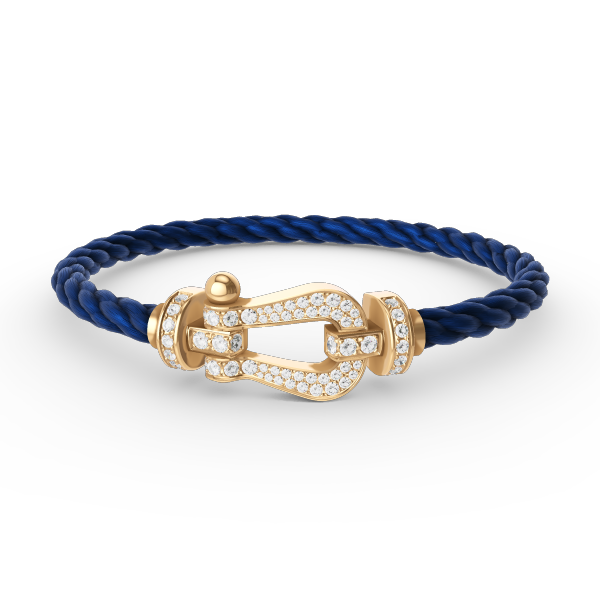 [Baslove]FORCE GROSSES HUFEISENARMBAND MIT VOLLEN DIAMANTEN GOLD