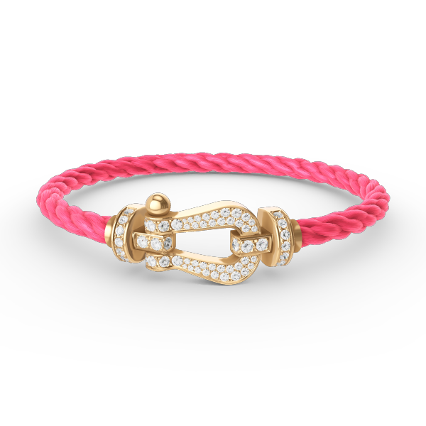 [Baslove]FORCE GROSSES HUFEISENARMBAND MIT VOLLEN DIAMANTEN GOLD
