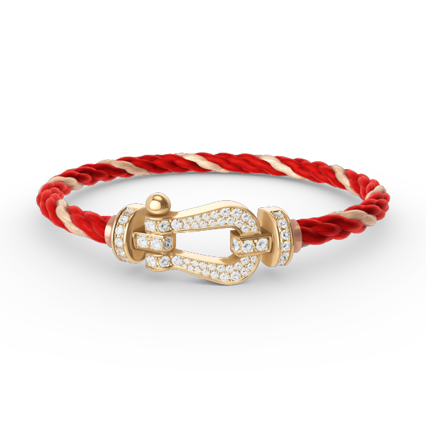 [Baslove]FORCE GROSSES HUFEISENARMBAND MIT VOLLEN DIAMANTEN GOLD