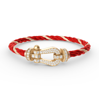 [Baslove]FORCE GROSSES HUFEISENARMBAND MIT VOLLEN DIAMANTEN GOLD