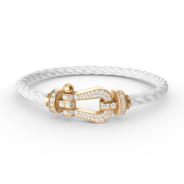 [Baslove]FORCE GROSSES HUFEISENARMBAND MIT VOLLEN DIAMANTEN GOLD