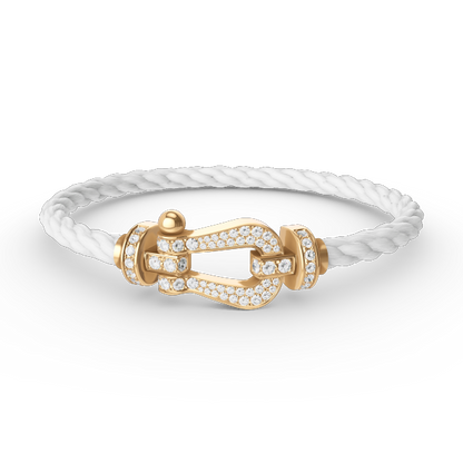 [Baslove]FORCE GROSSES HUFEISENARMBAND MIT VOLLEN DIAMANTEN GOLD