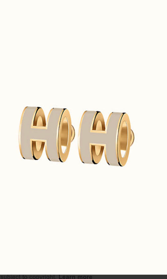 [Baslove]MINI POP H GOLD OHRRINGE GRAU