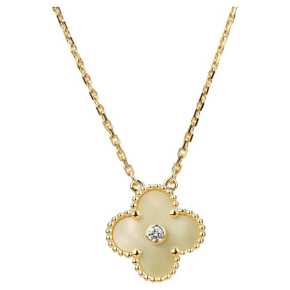 [Baslove]CLOVER 15MM DIAMANT GOLD PERLMUTT HALSKETTE