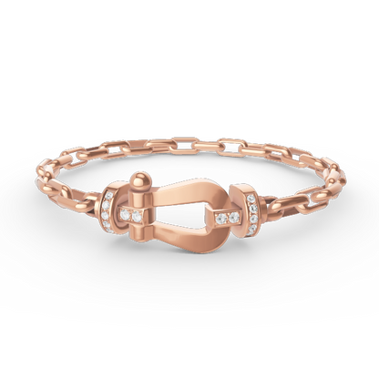 [Baslove]FORCE GROSSES METALLARMBAND MIT HUFEISENVERSCHLUSS