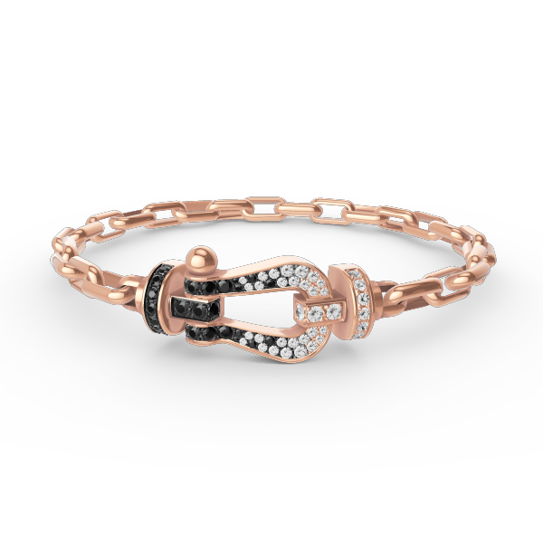[Baslove]FORCE GROSSES METALLARMBAND MIT HUFEISENVERSCHLUSS