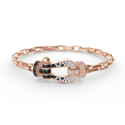 [Baslove]FORCE GROSSES METALLARMBAND MIT HUFEISENVERSCHLUSS
