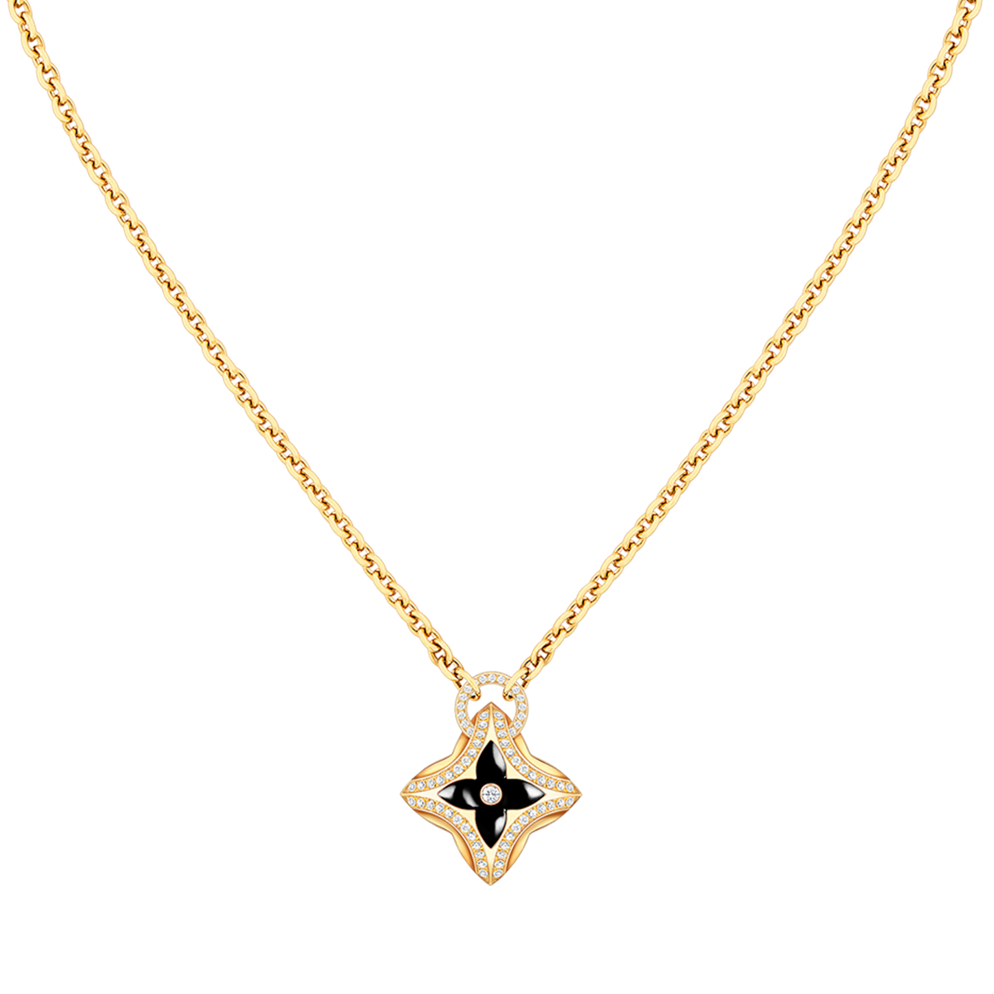[Baslove]Stern Anhänger Roségold Diamant Halskette