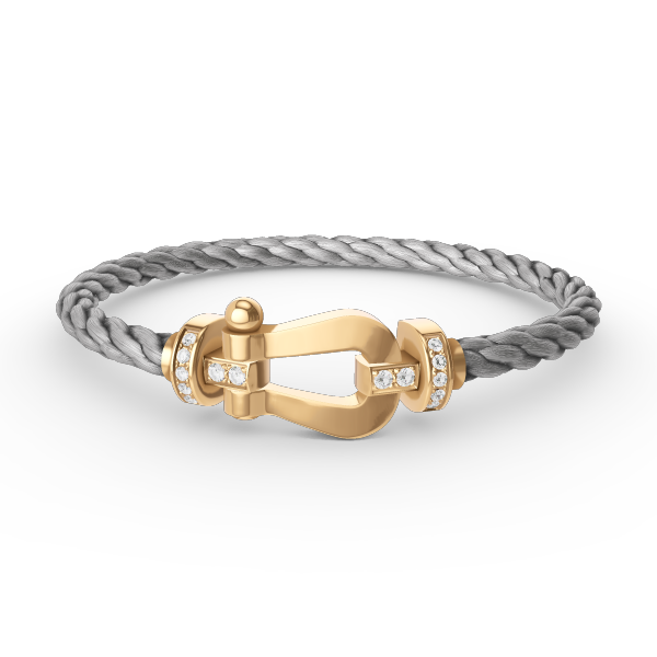 [Baslove]FORCE GROSSES HUFEISEN-HALBDIAMANTARMBAND GOLD