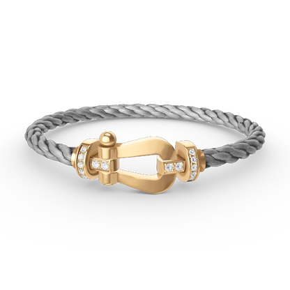 [Baslove]FORCE GROSSES HUFEISEN-HALBDIAMANTARMBAND GOLD