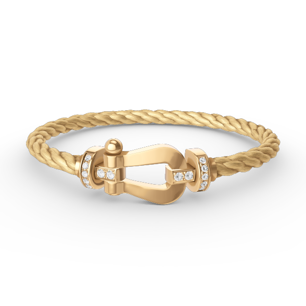 [Baslove]FORCE GROSSES HUFEISEN-HALBDIAMANTARMBAND GOLD