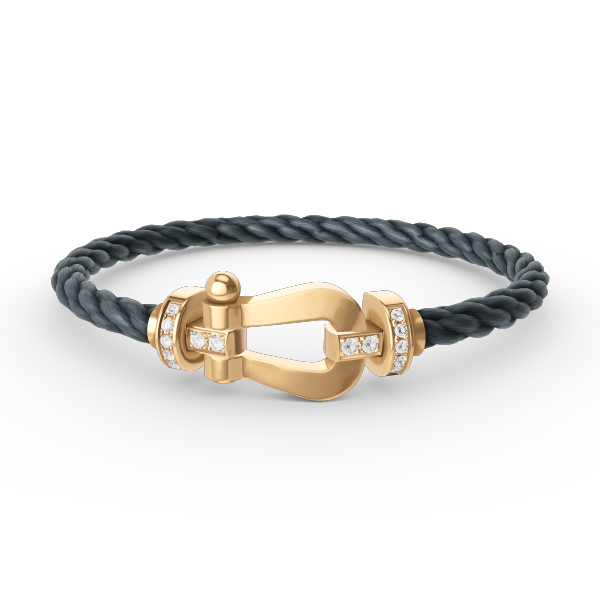 [Baslove]FORCE GROSSES HUFEISEN-HALBDIAMANTARMBAND GOLD