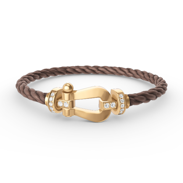 [Baslove]FORCE GROSSES HUFEISEN-HALBDIAMANTARMBAND GOLD