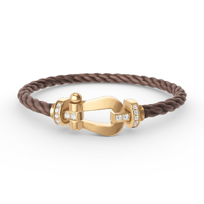 [Baslove]FORCE GROSSES HUFEISEN-HALBDIAMANTARMBAND GOLD
