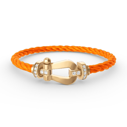 [Baslove]FORCE GROSSES HUFEISEN-HALBDIAMANTARMBAND GOLD