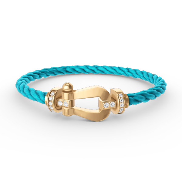[Baslove]FORCE GROSSES HUFEISEN-HALBDIAMANTARMBAND GOLD