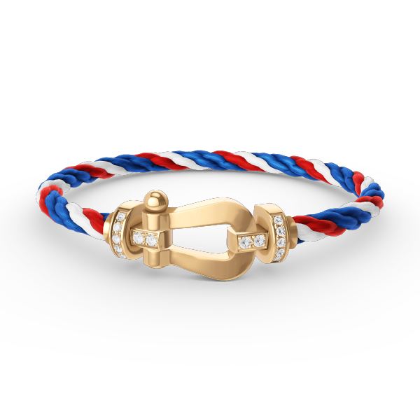 [Baslove]FORCE GROSSES HUFEISEN-HALBDIAMANTARMBAND GOLD