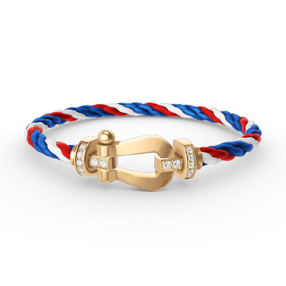 [Baslove]FORCE GROSSES HUFEISEN-HALBDIAMANTARMBAND GOLD
