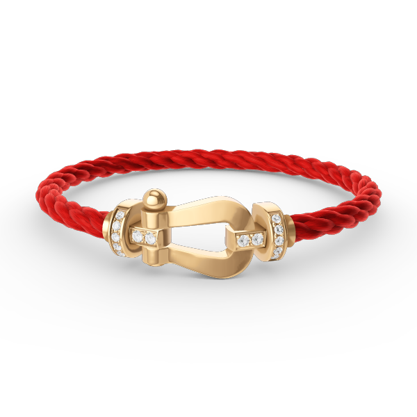 [Baslove]FORCE GROSSES HUFEISEN-HALBDIAMANTARMBAND GOLD