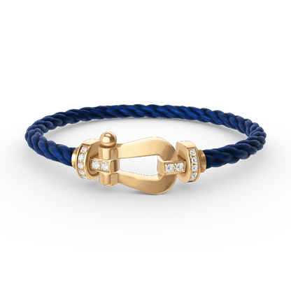 [Baslove]FORCE GROSSES HUFEISEN-HALBDIAMANTARMBAND GOLD