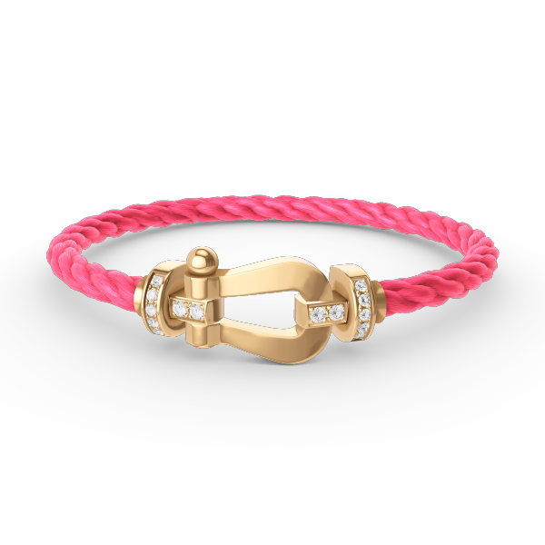 [Baslove]FORCE GROSSES HUFEISEN-HALBDIAMANTARMBAND GOLD