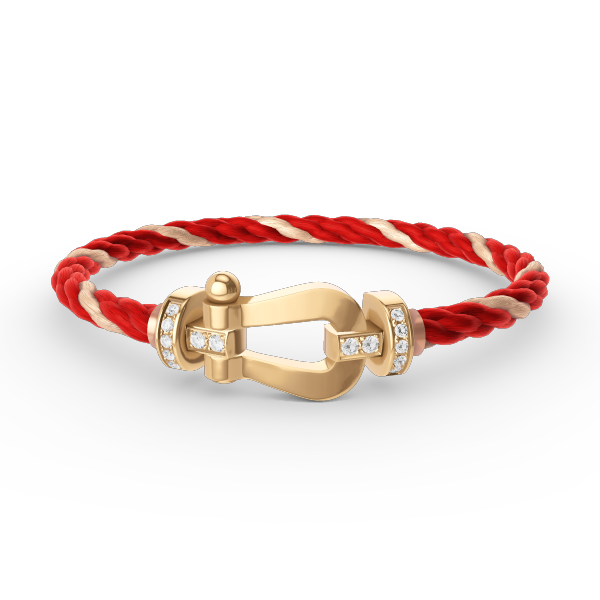 [Baslove]FORCE GROSSES HUFEISEN-HALBDIAMANTARMBAND GOLD