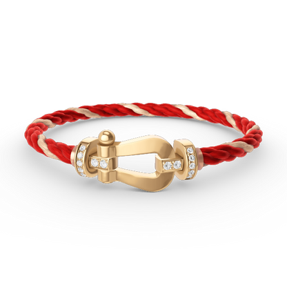 [Baslove]FORCE GROSSES HUFEISEN-HALBDIAMANTARMBAND GOLD