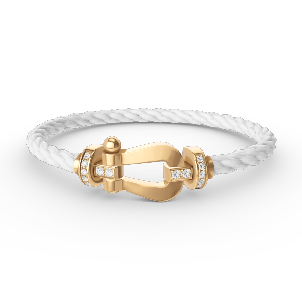 [Baslove]FORCE GROSSES HUFEISEN-HALBDIAMANTARMBAND GOLD