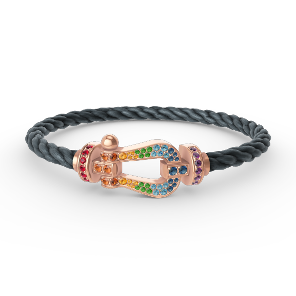 [Violet JW]FORCE LARGE HORSESHOE  COLORED DIAMOND BRACELET ROSE GOLD