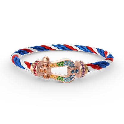 [Violet JW]FORCE LARGE HORSESHOE  COLORED DIAMOND BRACELET ROSE GOLD