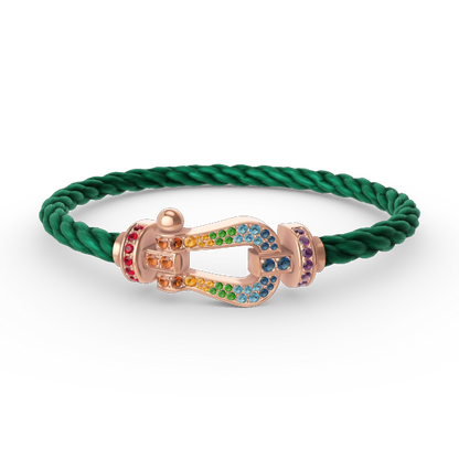 [Violet JW]FORCE LARGE HORSESHOE  COLORED DIAMOND BRACELET ROSE GOLD