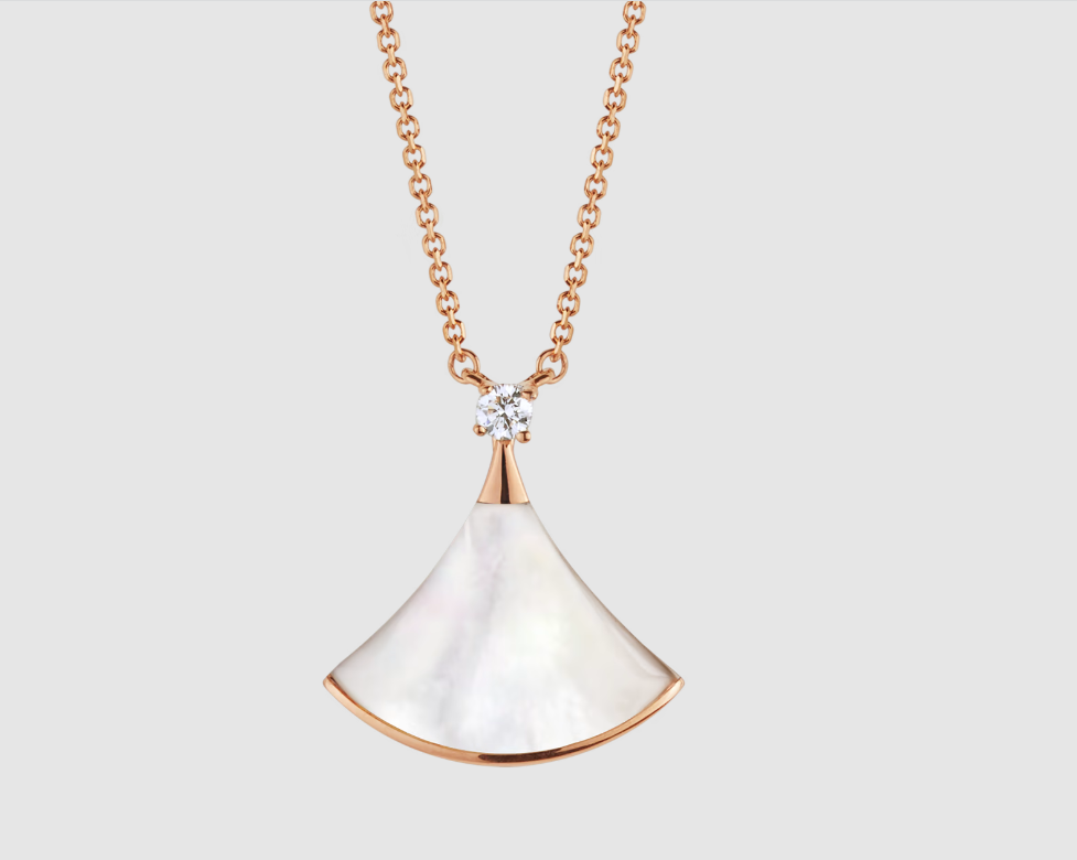 [Baslove]DREAM HALSKETTE WEISSES MOP ROSA GOLD 1 DIAMANT