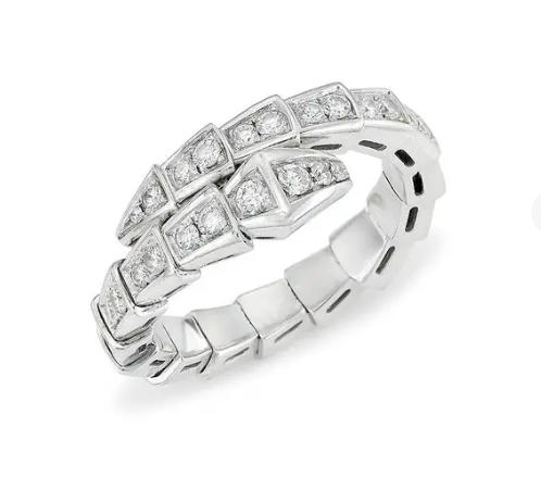 [Baslove]SERPENTI RING SILBER DIAMANT GEPAPERT 4MM