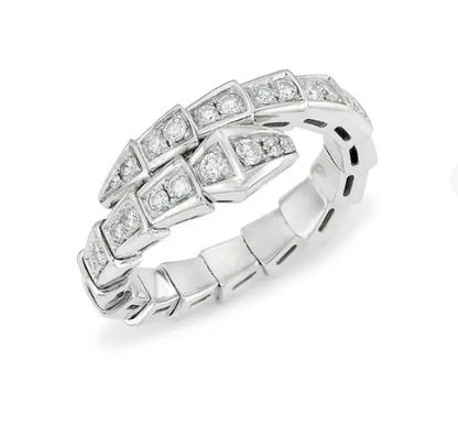 [Baslove]SERPENTI RING SILBER DIAMANT GEPAPERT 4MM