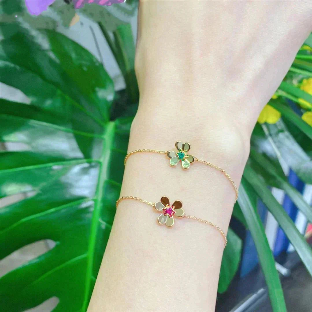 [Baslove]FRIVOLE GOLD BLUME ROSA MALACHIT ARMBAND