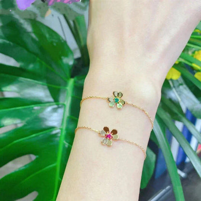[Baslove]FRIVOLE GOLD BLUME ROSA MALACHIT ARMBAND