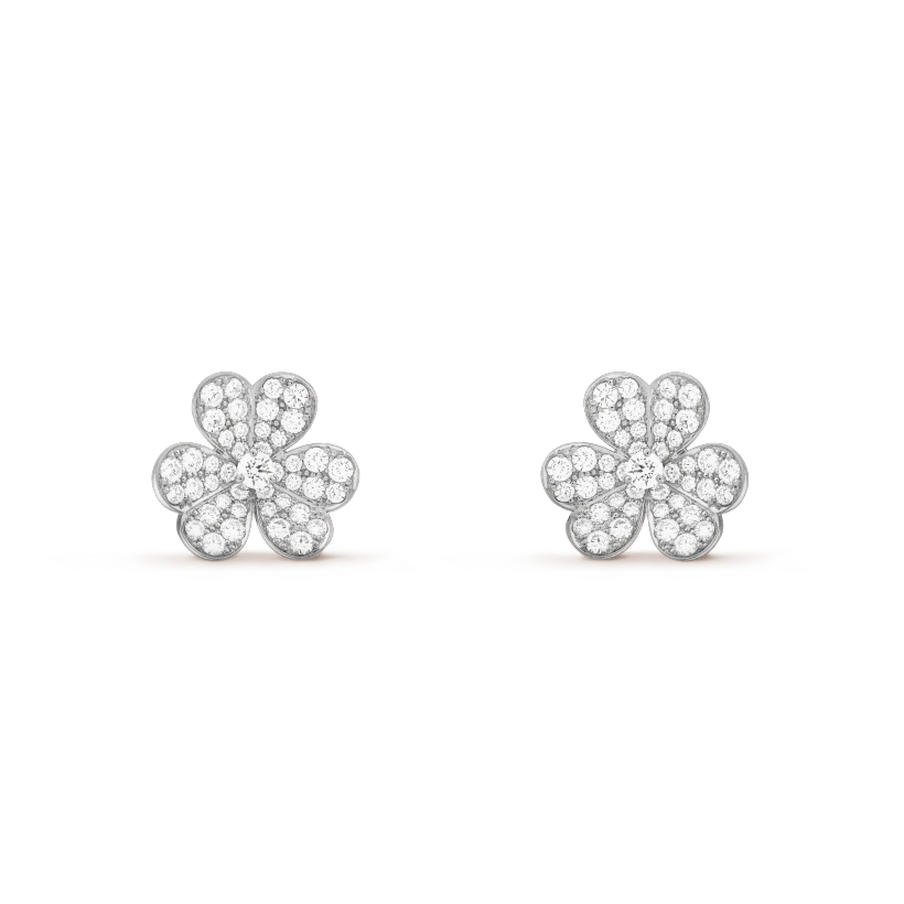 [Violet JW]FRIVOLE SILVER FLOWER DIAMOND EARRINGS