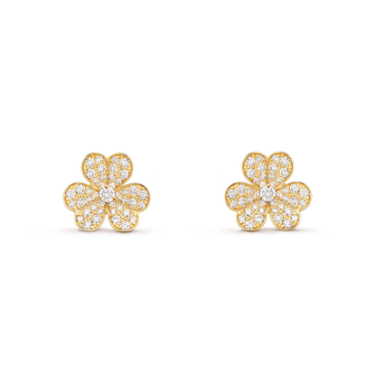 [Violet JW]FRIVOLE GOLD FLOWER DIAMOND EARRINGS