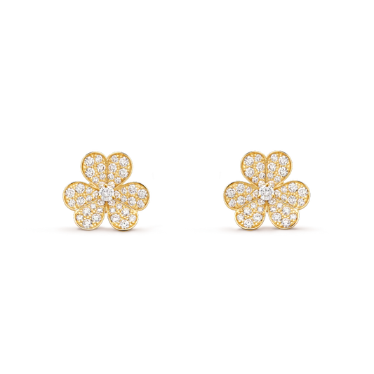 [Baslove]FRIVOLE GOLD BLUMEN DIAMANT OHRRINGE 