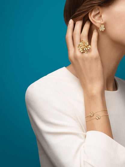 [Violet JW]FRIVOLE GOLD FLOWER DIAMOND EARRINGS