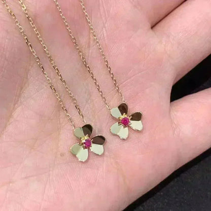 [Baslove]FRIVOLE GOLDENE BLUMENHALSKETTE