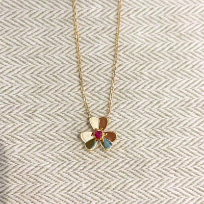 [Baslove]FRIVOLE GOLDENE BLUMENHALSKETTE