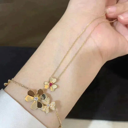 [Baslove]FRIVOLE GOLDENE BLUMENHALSKETTE